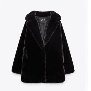 Black Faux Fur Coat